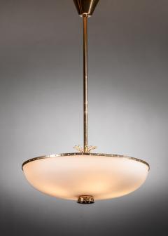 Brass and opaline glass pendant - 4118610