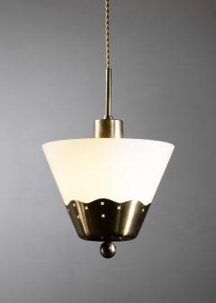 Brass and opaline glass pendant - 4701538