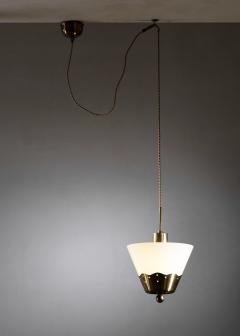 Brass and opaline glass pendant - 4701539