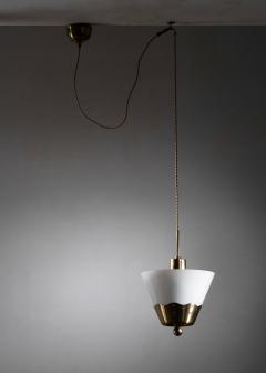 Brass and opaline glass pendant - 4701540