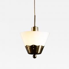 Brass and opaline glass pendant - 4701614