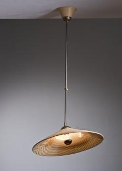 Brass and wood pendant lamp - 3445134