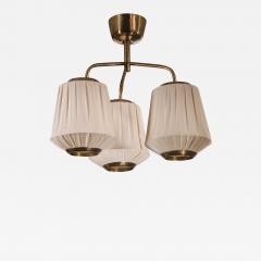 Brass chandelier with 3 fabric shades - 3619985