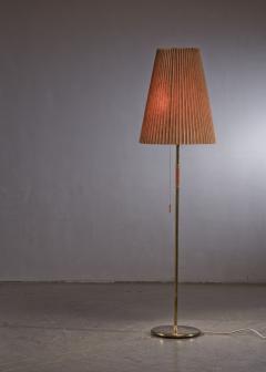 Brass floor lamp with paper shade - 3445055