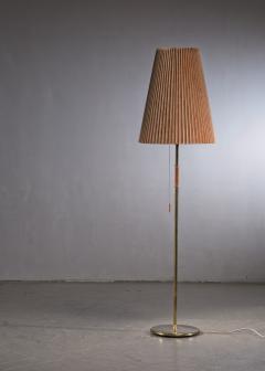 Brass floor lamp with paper shade - 3445056