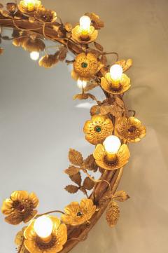 Brass flower lit up Gracie wall mirror - 2229050