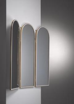 Brass triptych wall mirror - 3243422