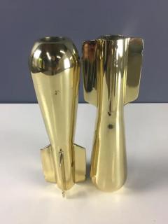 Brassed WWII Era Mortar Shell Paperweights or Bookends Midcentury - 3523422