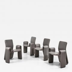 Brayton International Gray Leather Lounge Chairs 1980 - 2975074