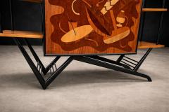 Brazilian Bar in Imbuia Roxinho Pau Marfim with Party Motif Marquetry - 4524979