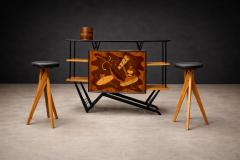 Brazilian Bar in Imbuia Roxinho Pau Marfim with Party Motif Marquetry - 4524980