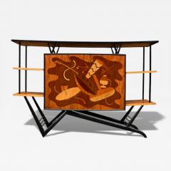 Brazilian Bar in Imbuia Roxinho Pau Marfim with Party Motif Marquetry - 4538857