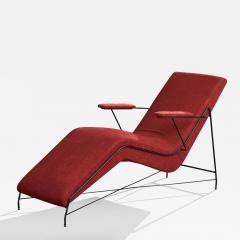 Brazilian Designer Chaise Longue with Iron and Fabric Brazil 1950s - 4808328