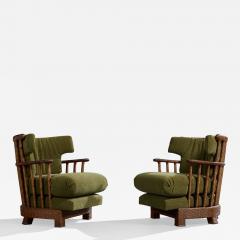 Brazilian Designer Lounge Chairs with Rattan and Fabric Brazil 1960s - 4809640