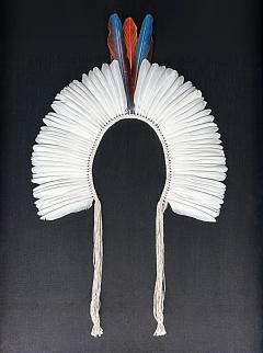 Brazilian Kayap Tribe Indigenous Feather Headdress Cocar from the Amazon - 4322280