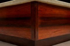 Brazilian Mid Century Coffee Table in Rosewood with Marble Top Unknown 1960s - 4581133
