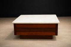 Brazilian Mid Century Coffee Table in Rosewood with Marble Top Unknown 1960s - 4581134