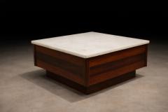 Brazilian Mid Century Coffee Table in Rosewood with Marble Top Unknown 1960s - 4581135