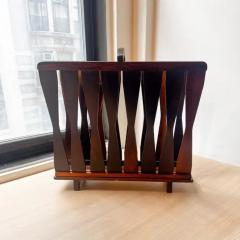 Brazilian Mid Century Magazine Rack in Hardwood Unknown c 1960s - 3737945