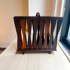 Brazilian Mid Century Magazine Rack in Hardwood Unknown c 1960s - 3737946