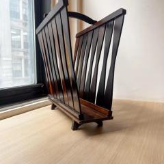 Brazilian Mid Century Magazine Rack in Hardwood Unknown c 1960s - 3737966