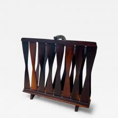 Brazilian Mid Century Magazine Rack in Hardwood Unknown c 1960s - 3742766