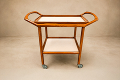 Brazilian Mid Century Modern Bar Cart in Cavi na Wood Brazil 1960s - 4692700