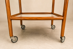 Brazilian Mid Century Modern Bar Cart in Cavi na Wood Brazil 1960s - 4692703