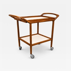 Brazilian Mid Century Modern Bar Cart in Cavi na Wood Brazil 1960s - 4700955