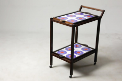 Brazilian Mid Century Modern Tiled Tea Cart with Removable Trays Brazil 1960s - 1412822