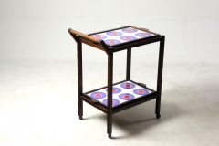 Brazilian Mid Century Modern Tiled Tea Cart with Removable Trays Brazil 1960s - 1412823