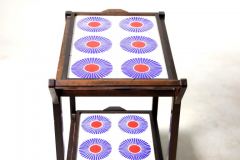 Brazilian Mid Century Modern Tiled Tea Cart with Removable Trays Brazil 1960s - 1412824