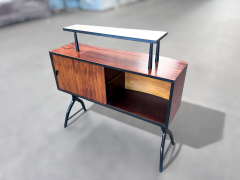 Brazilian Mid century Modern Bar with Curved Shape in Two Woods c 1950s - 3962058