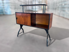 Brazilian Mid century Modern Bar with Curved Shape in Two Woods c 1950s - 3962099