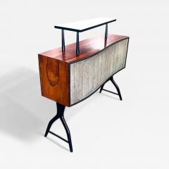 Brazilian Mid century Modern Bar with Curved Shape in Two Woods c 1950s - 3963991