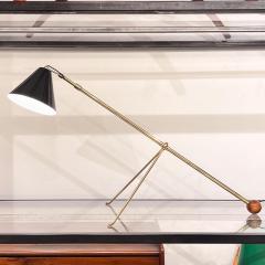 Brazilian Modern Adjustable Floor Lamp in Brass Wood Detail Unknown c 1960 - 3559547