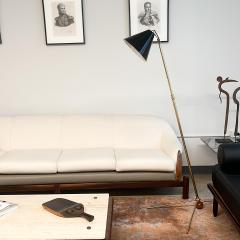 Brazilian Modern Adjustable Floor Lamp in Brass Wood Detail Unknown c 1960 - 3559561