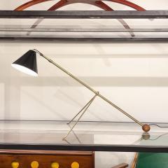 Brazilian Modern Adjustable Floor Lamp in Brass Wood Detail Unknown c 1960 - 3559623