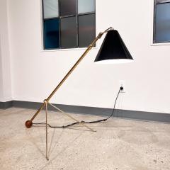 Brazilian Modern Adjustable Floor Lamp in Brass Wood Detail Unknown c 1960 - 3559645