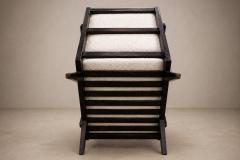 Brazilian Modern Armchair in Hardwood and Boucl Unknown Brazil 1960s - 4586308