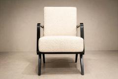 Brazilian Modern Armchair in Hardwood and Boucl Unknown Brazil 1960s - 4586309