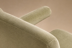 Brazilian Modern Armchair in Sage Greige Mohair and Hardwood Brazil - 4694080