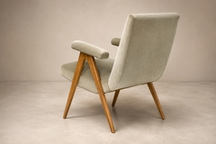 Brazilian Modern Armchair in Sage Greige Mohair and Hardwood Brazil - 4694083