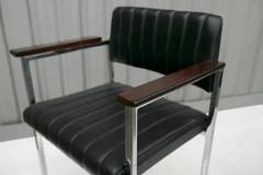 Brazilian Modern Armchairs in Steel Leather Wood Unknown 1960s Brazil - 3594061