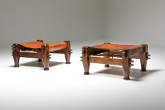 Brazilian Modern Brutalist Pair of Stools Brazil 1960s - 1395202