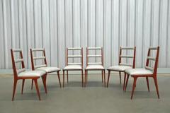 Brazilian Modern Chairs in Hardwood Beige Leather Unknown Brazil 1950s - 3670973