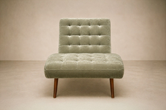 Brazilian Modern Chaise Lounge in Cavi na and Light Aloe Sage Mohair 1950s - 4692479