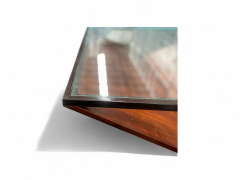 Brazilian Modern Coffee Table in Hardwood Glass Metal Unknown 1960s - 3962021