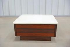 Brazilian Modern Coffee Table in Hardwood Marble Top Unknown c 1960 - 3488521