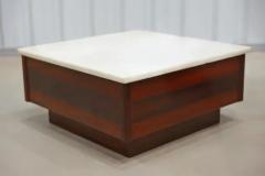 Brazilian Modern Coffee Table in Hardwood Marble Top Unknown c 1960 - 3488574